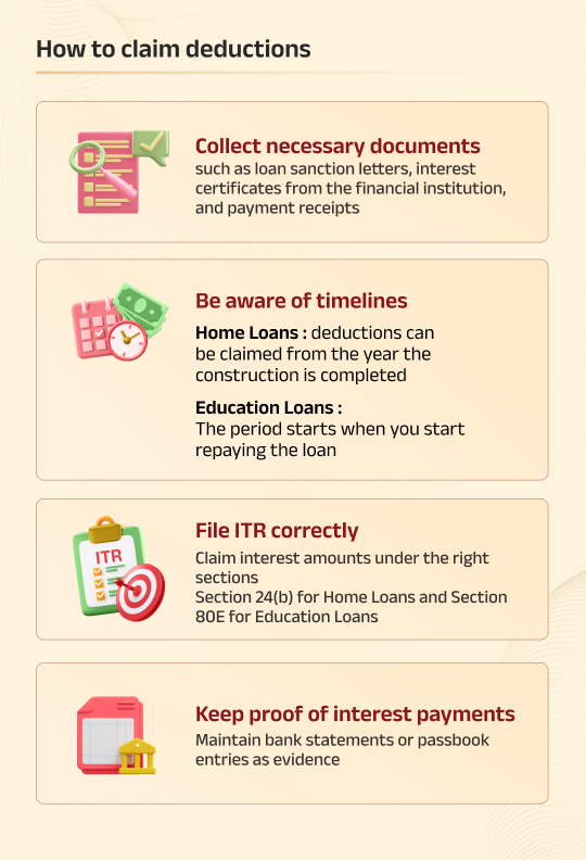 How to Claim Interest on Home and Education Loans as Tax Deductions?