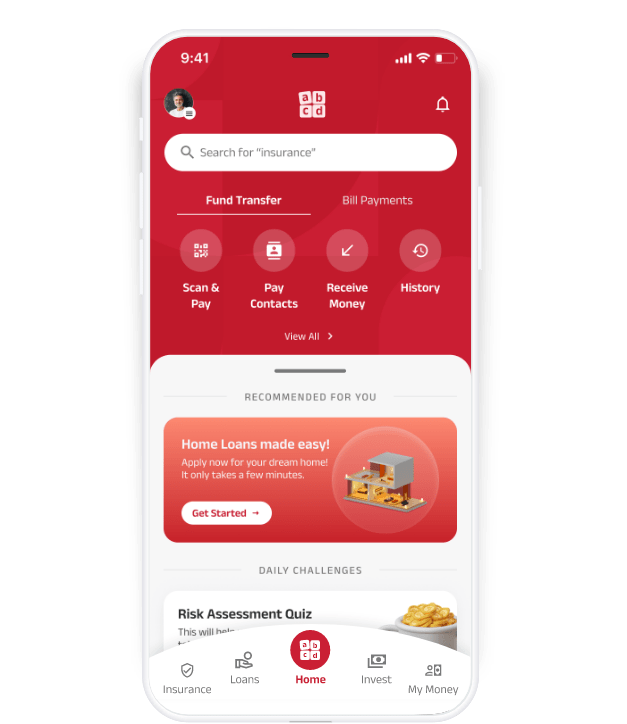 mobile app interface financial dashboard