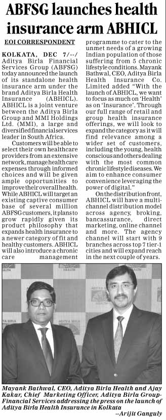 Launch of Aditya Birla Health Insurance Limited