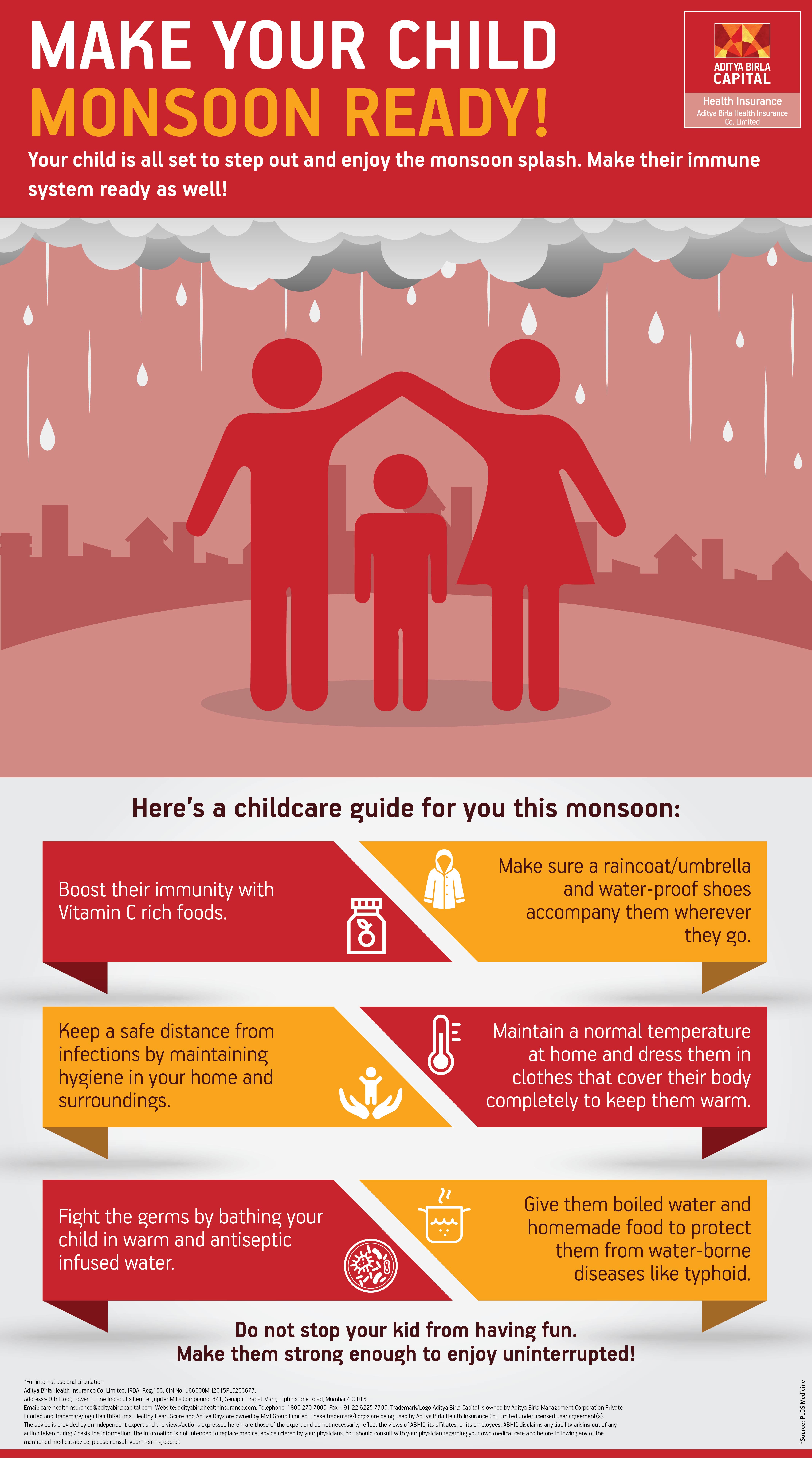 Monsoon Health Tips For Kids Infographic -Activ Together 