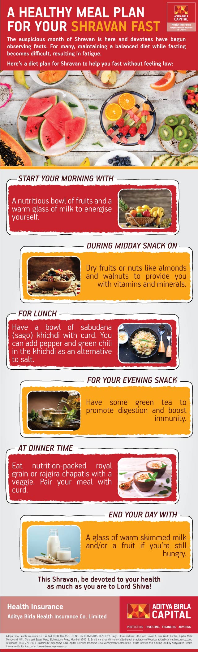Healthy Sharavan Meal Plan