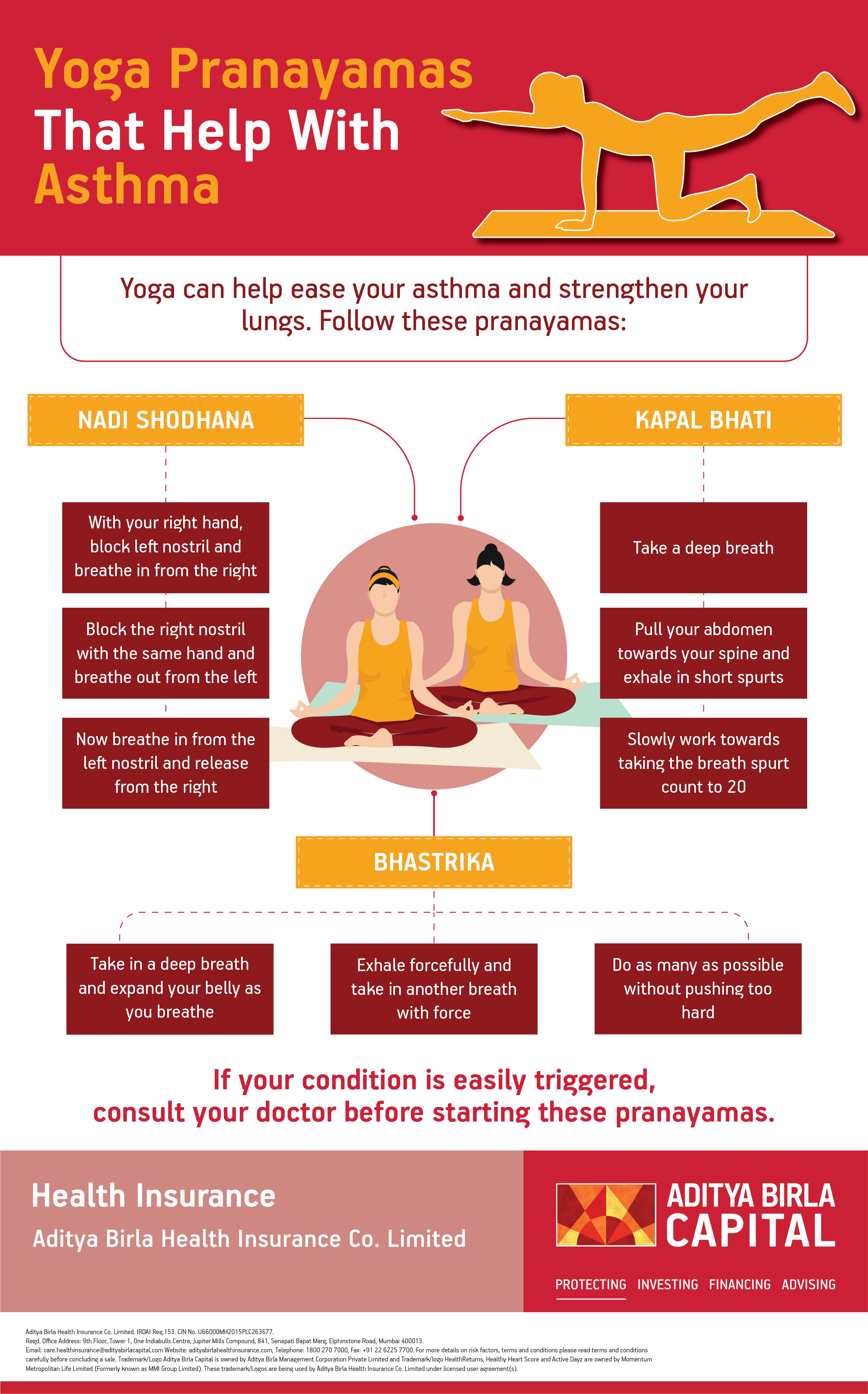 Yoga Pranayamas For Asthma Infographic - Activ Living