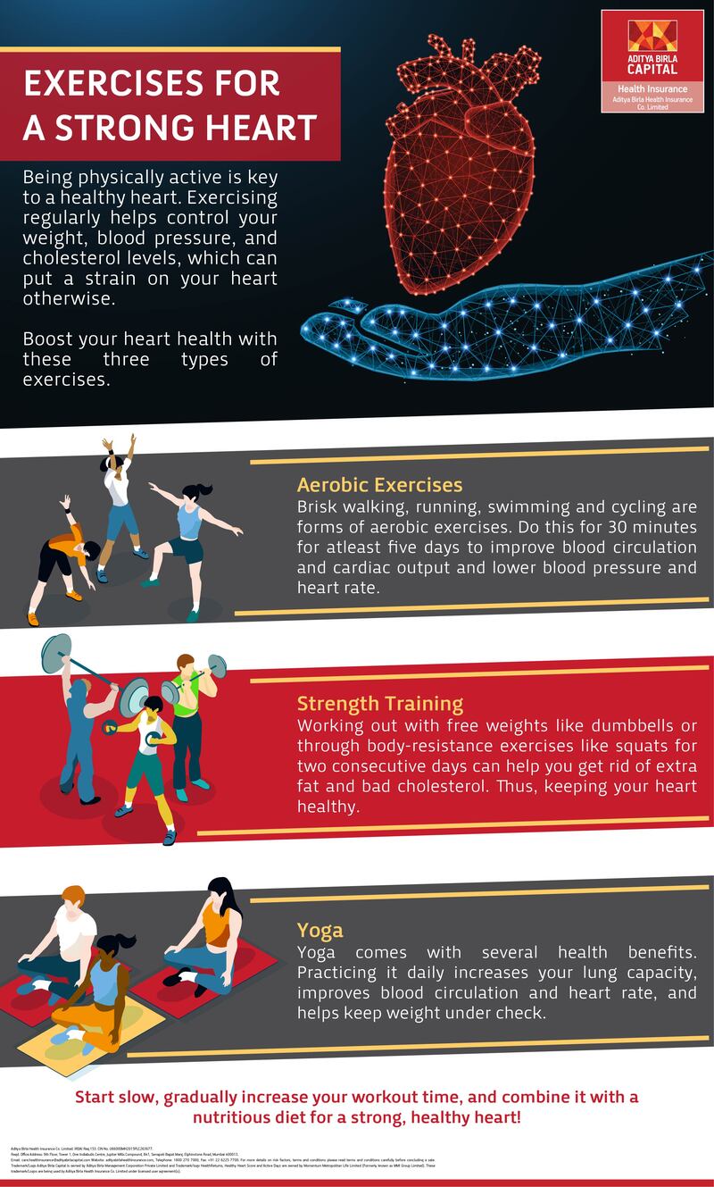 Exercises For Heart Health Infographic - Activ Living Community