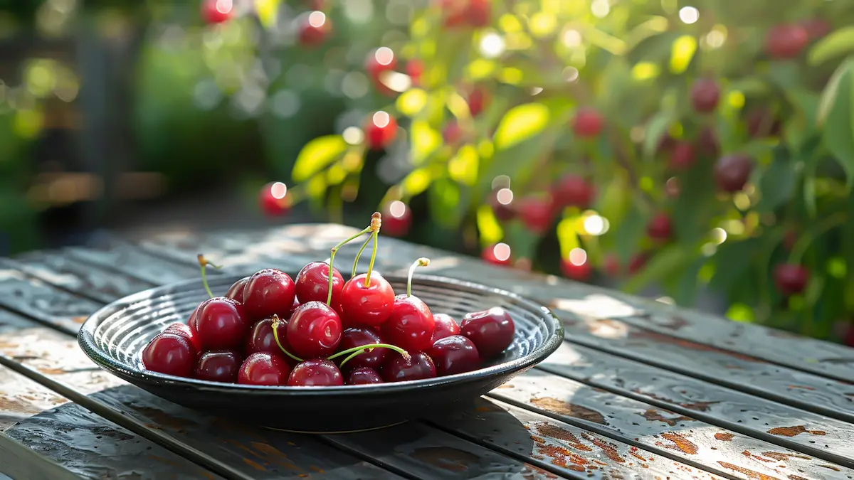 cherries-ceramic-plate-table-garden_Activ Living Community